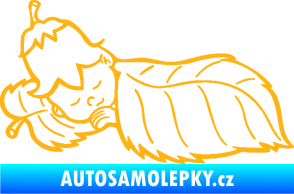 Samolepka Dítě v autě 107 levá spinká na lístečku světle oranžová