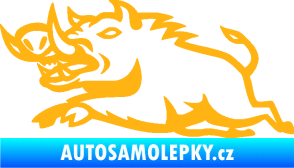 Samolepka Divoké prase 004 levá světle oranžová