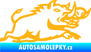Samolepka Divoké prase 004 pravá světle oranžová
