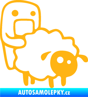Samolepka Domo 005 pravá love sheep světle oranžová