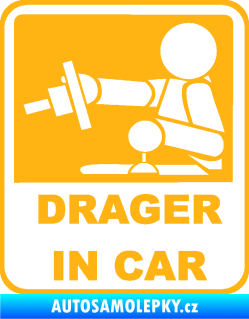 Samolepka Drager in car 002 světle oranžová