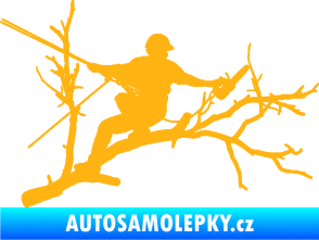 Samolepka Dřevorubec 006 pravá prořezání ve výškách světle oranžová
