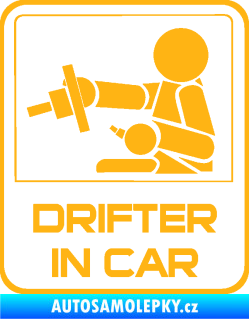 Samolepka Drifter in car 001 světle oranžová