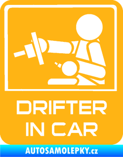 Samolepka Drifter in car 003 světle oranžová