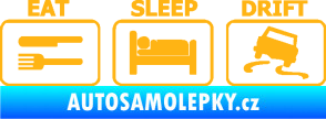 Samolepka Eat sleep drift 001 světle oranžová