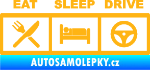 Samolepka Eat, sleep, drive 001 s nápisem světle oranžová