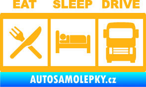 Samolepka Eat, sleep, drive 003 s nápisem světle oranžová
