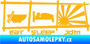 Samolepka Eat sleep JDM světle oranžová