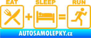 Samolepka Eat sleep run světle oranžová