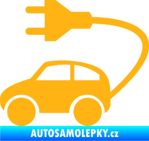 Samolepka Elektro auto 002 levá symbol zásuvka světle oranžová