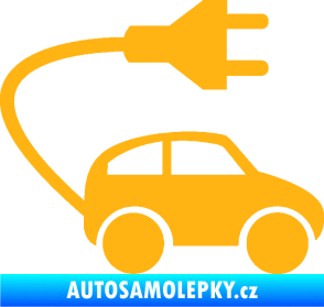 Samolepka Elektro auto 002 pravá symbol zásuvka světle oranžová