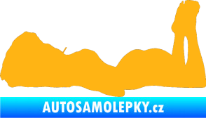 Samolepka Erotická žena 034 levá světle oranžová