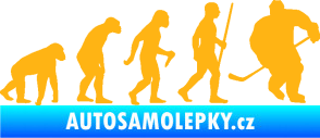 Samolepka Evoluce 003 hokej pravá světle oranžová