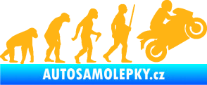 Samolepka Evoluce 004 pravá motorkář světle oranžová