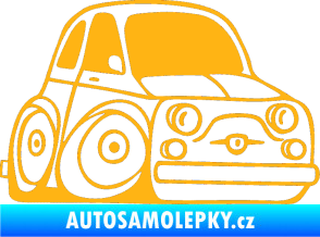 Samolepka Fiat 500 karikatura pravá světle oranžová