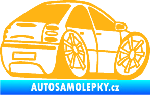 Samolepka Fiat Bravo karikatura pravá světle oranžová