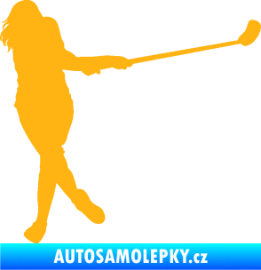 Samolepka Florbal 006 pravá  světle oranžová