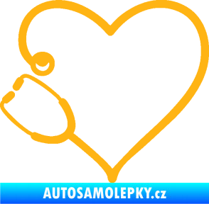 Samolepka Fonendoskop 002 levá  zdravotní sestřička světle oranžová