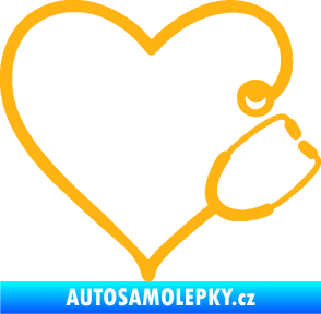 Samolepka Fonendoskop 002 pravá  zdravotní sestřička světle oranžová