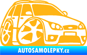 Samolepka Ford Mondeo combi karikatura pravá světle oranžová