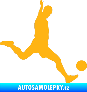 Samolepka Fotbalista 023 pravá světle oranžová
