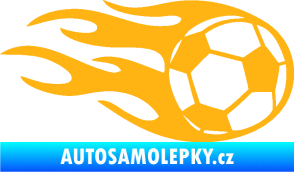 Samolepka Fotbalový míč 004 pravá v plamenech světle oranžová