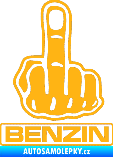 Samolepka Fuck off benzín světle oranžová
