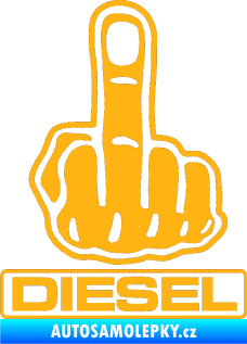 Samolepka Fuck off diesel světle oranžová
