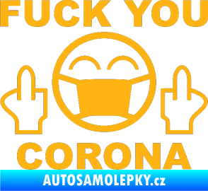 Samolepka Fuck you corona světle oranžová