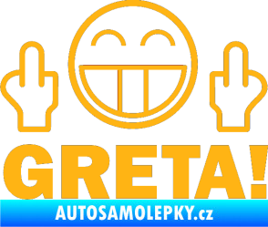 Samolepka Fuck you Greta 002 světle oranžová