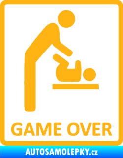 Samolepka Game over varianta baby světle oranžová
