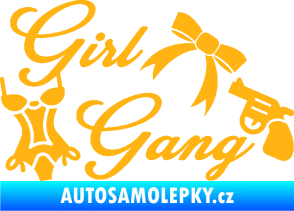 Samolepka Girl gang 001 světle oranžová