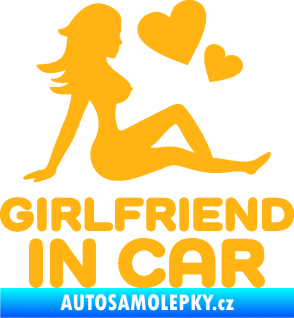Samolepka Girlfriend in car světle oranžová