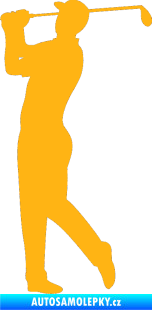 Samolepka Golfista 001 levá světle oranžová