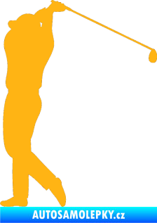 Samolepka Golfista 004 levá světle oranžová