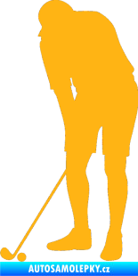 Samolepka Golfista 007 levá světle oranžová