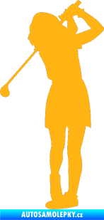Samolepka Golfistka 014 levá světle oranžová