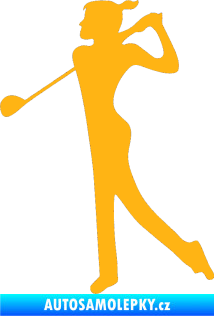 Samolepka Golfistka 016 levá světle oranžová