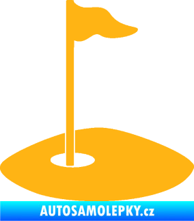 Samolepka Golfová jamka 001 levá světle oranžová
