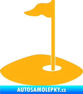 Samolepka Golfová jamka 001 pravá světle oranžová