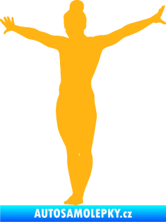 Samolepka Gymnastka 002 levá světle oranžová