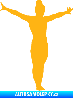 Samolepka Gymnastka 002 pravá světle oranžová
