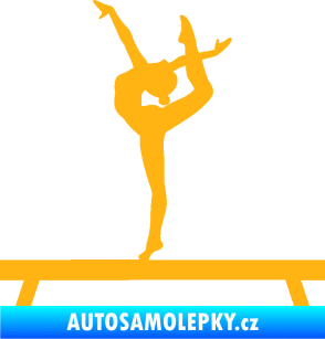 Samolepka Gymnastka 003 levá kladina světle oranžová