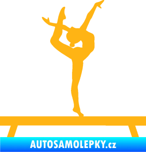 Samolepka Gymnastka 003 pravá kladina světle oranžová