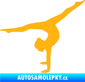 Samolepka Gymnastka 005 levá světle oranžová