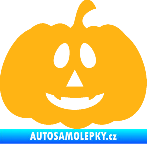 Samolepka Halloween 017 pravá dýně světle oranžová