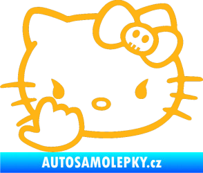 Samolepka Hello Kitty fuck světle oranžová