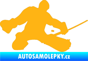 Samolepka Hokejista 015 pravá brankář světle oranžová