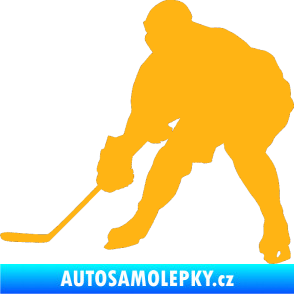 Samolepka Hokejista 016 levá světle oranžová