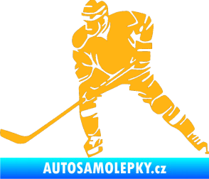 Samolepka Hokejista 026 levá světle oranžová